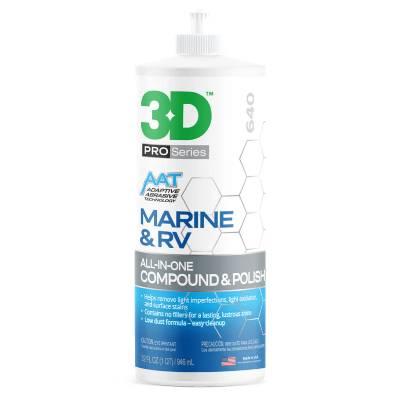 3D Marine & RV All-In-One / Tout-en-un Compound & Polish 32oz