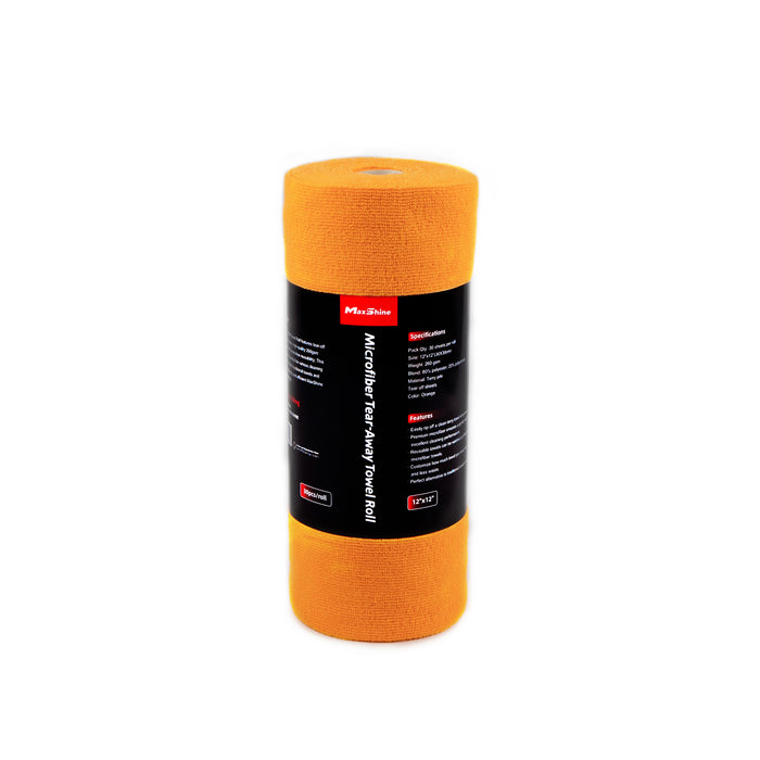 Maxshine - 260GSM Microfiber Tear-Away Towel Roll – 30 Sheets/Roll - orange